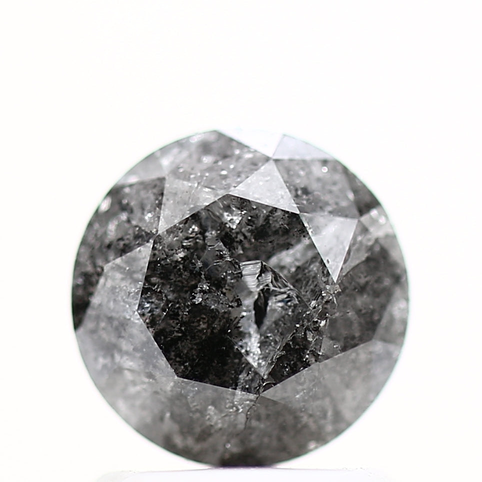 1.30 Carat Salt and Pepper Diamond Gray Round Brilliant Cut Natural Loose Diamond